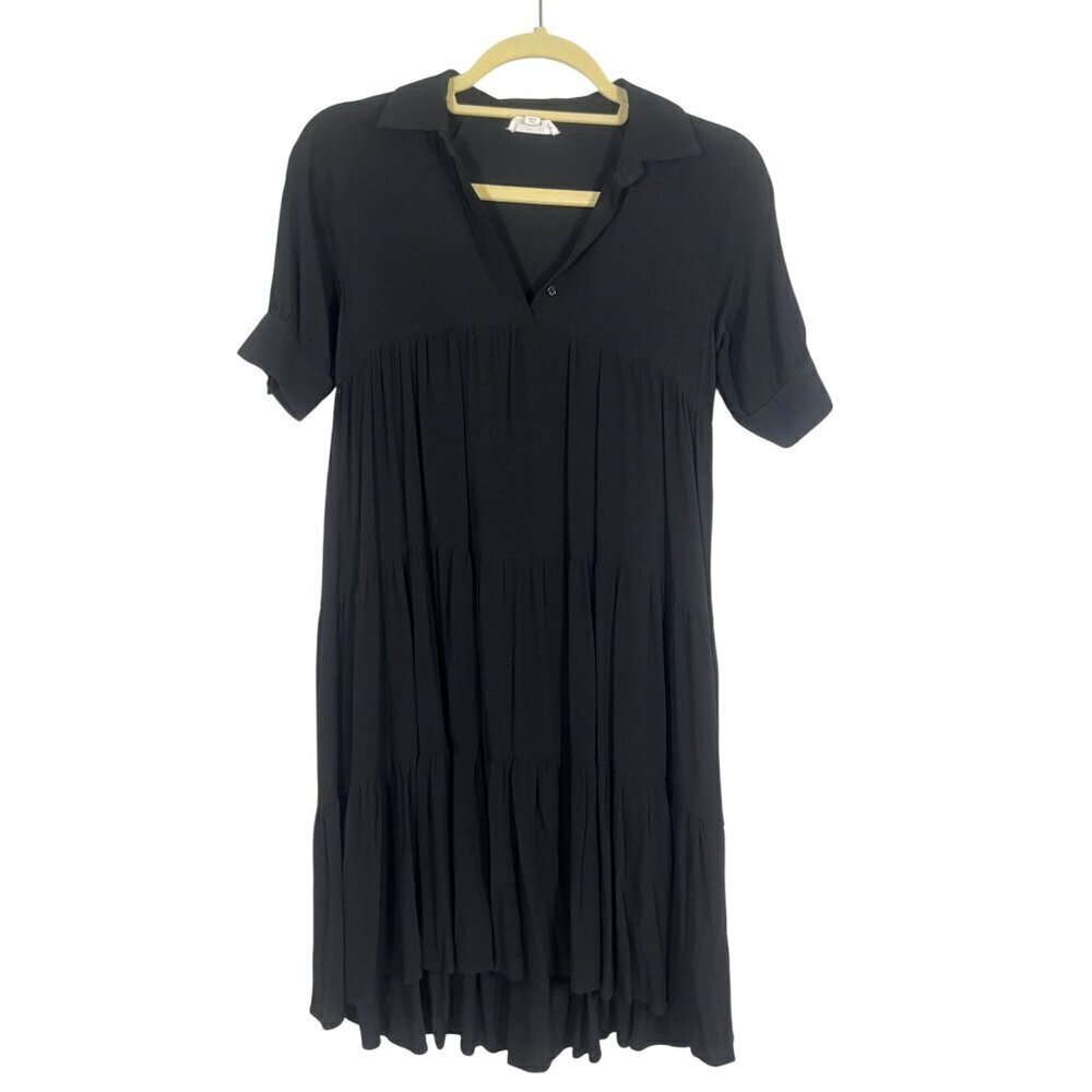 Neutral Mini Dress M Black Minimalist Retro Western Capsule Skater Grunge Office